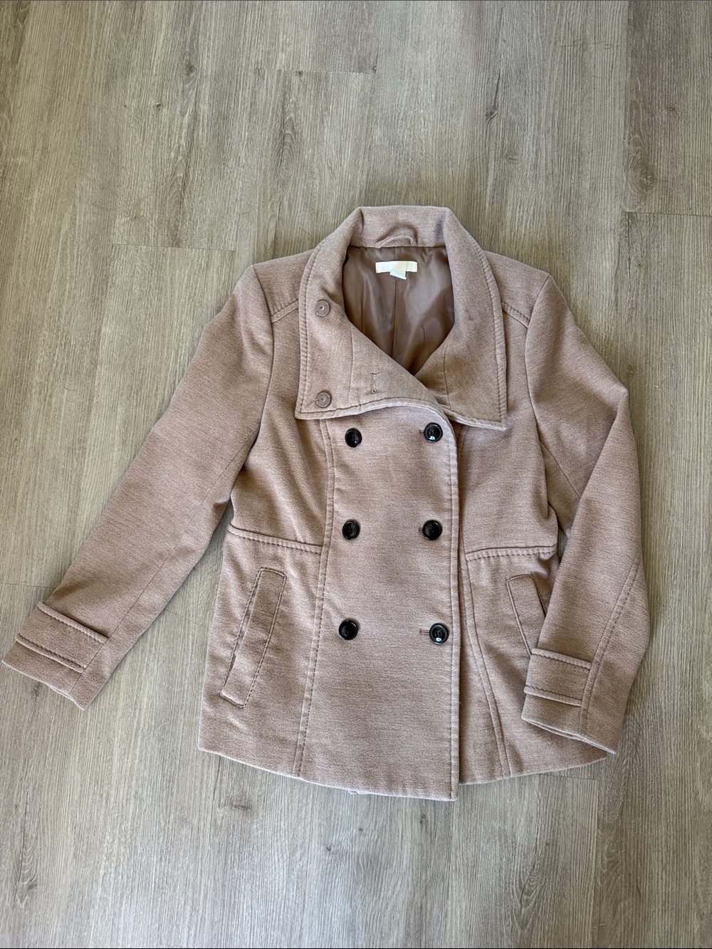 H&M Double-Breasted Women's Peacoat Jacket - Blush